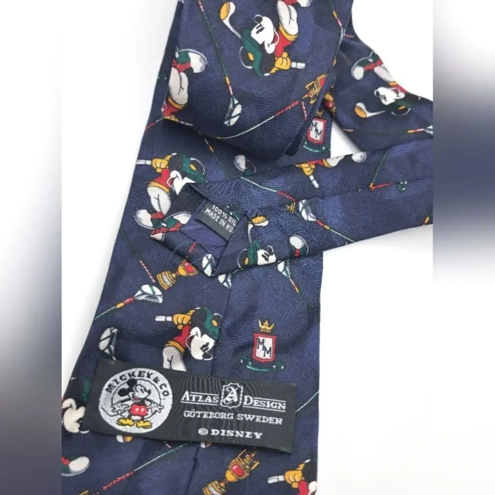 Disney Vintage Mickey Mouse Golf Silk Tie